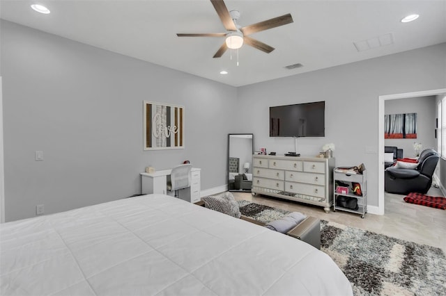 bedroom with ceiling fan