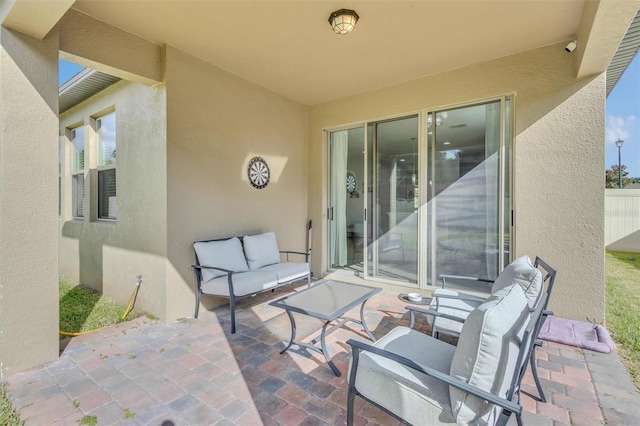 view of patio / terrace with an outdoor living space