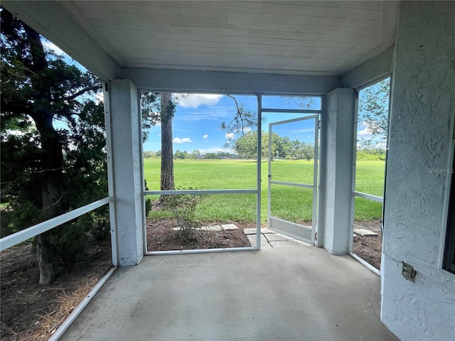 view of unfurnished sunroom