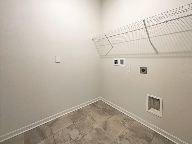 washroom featuring washer hookup, tile patterned floors, and electric dryer hookup