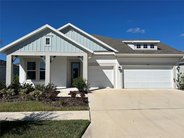 view of front of home with a garage