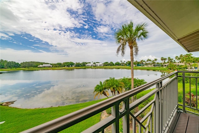 balcony with a water view