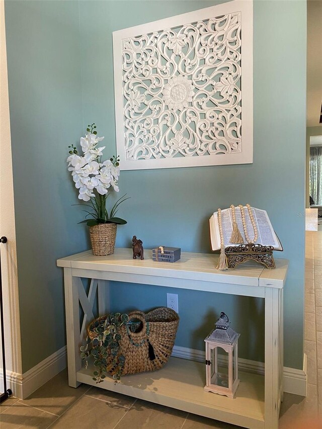 interior details featuring tile patterned flooring