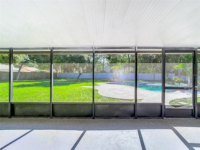 view of unfurnished sunroom