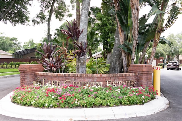 view of community sign