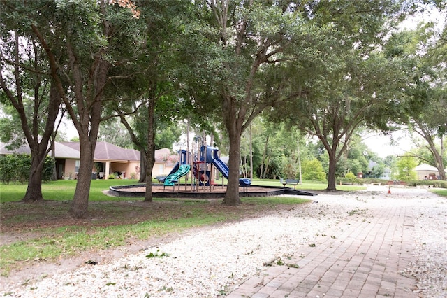 view of play area featuring a yard