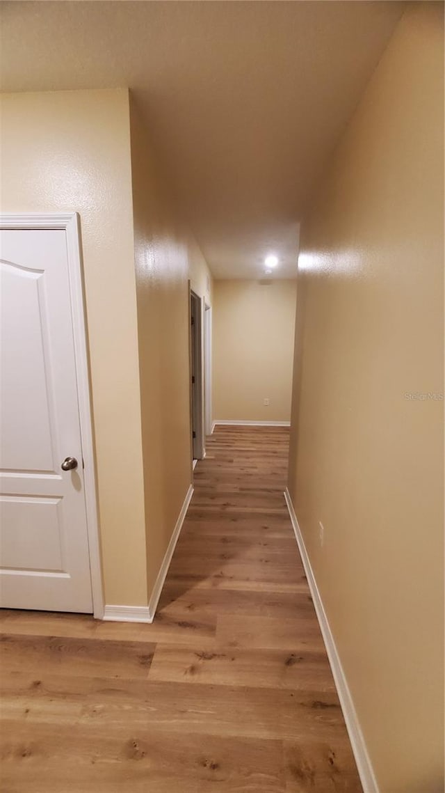 hall featuring light hardwood / wood-style floors