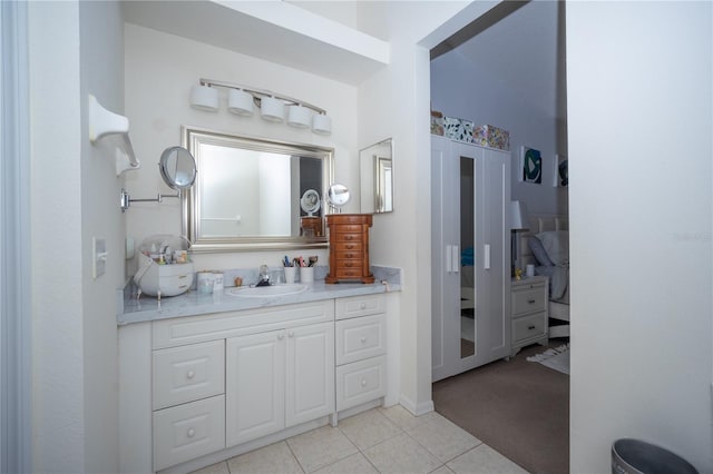 bathroom featuring vanity and tile patterned floors