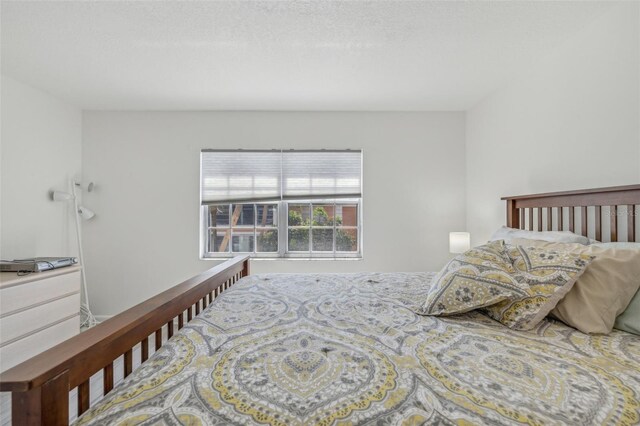 bedroom with a textured ceiling