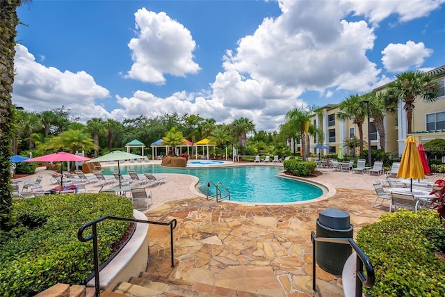 view of pool with a patio