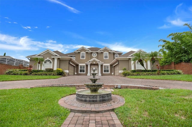 view of front of home with a front yard