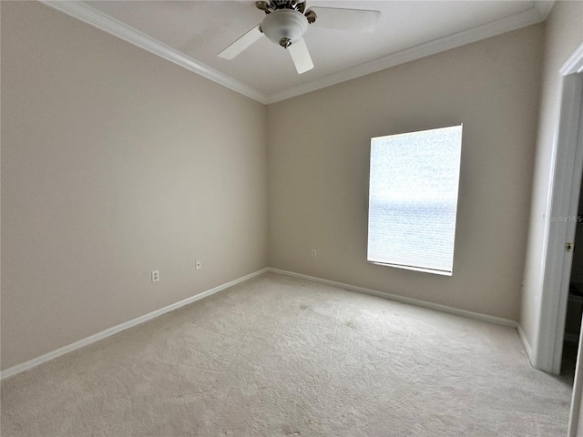 681 Coronado Dr, Kissimmee, FL 34759 - unfurnished bedroom with ornamental molding, baseboards, ceiling fan, and light carpet