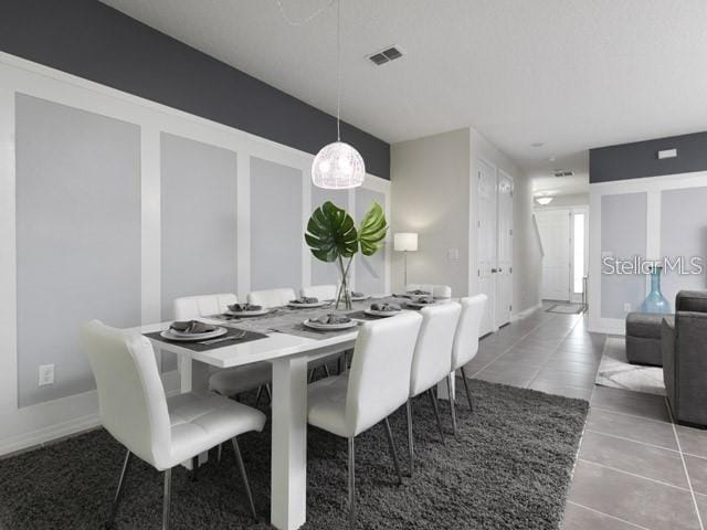 view of tiled dining room