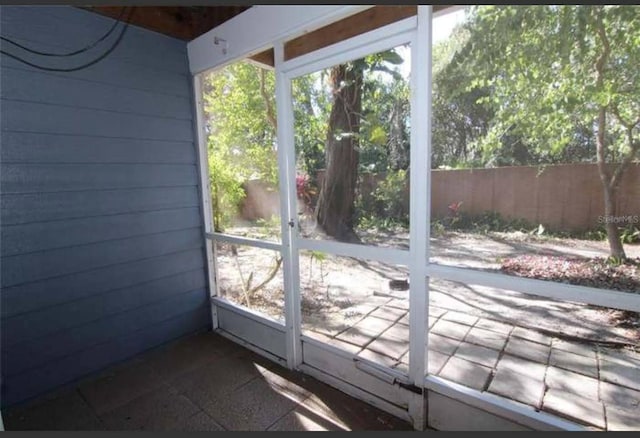 view of unfurnished sunroom