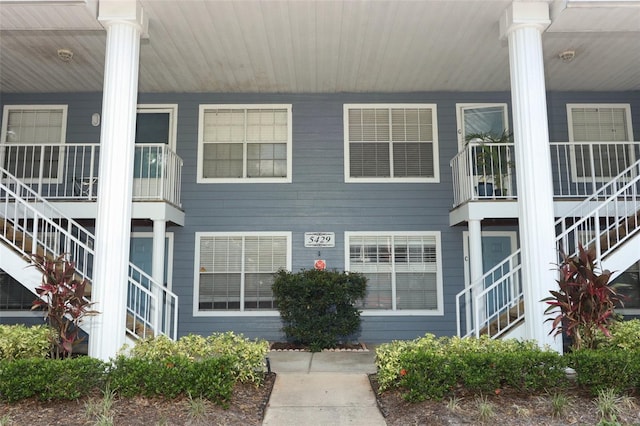 exterior space featuring stairs