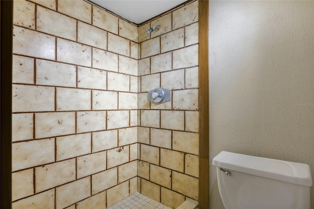 bathroom featuring toilet and walk in shower