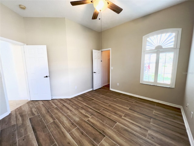 spare room with ceiling fan