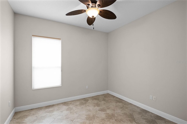 unfurnished room featuring ceiling fan