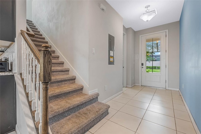 view of tiled foyer