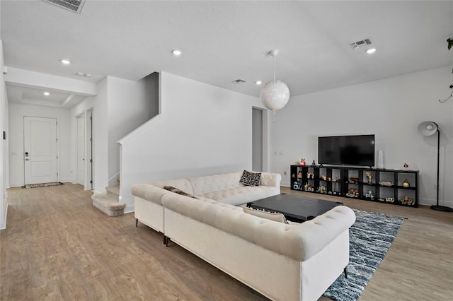 living room featuring hardwood / wood-style flooring