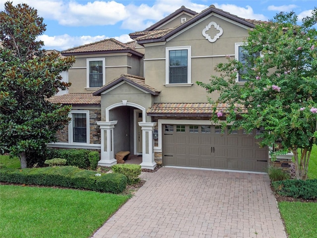 view of front of house with a garage