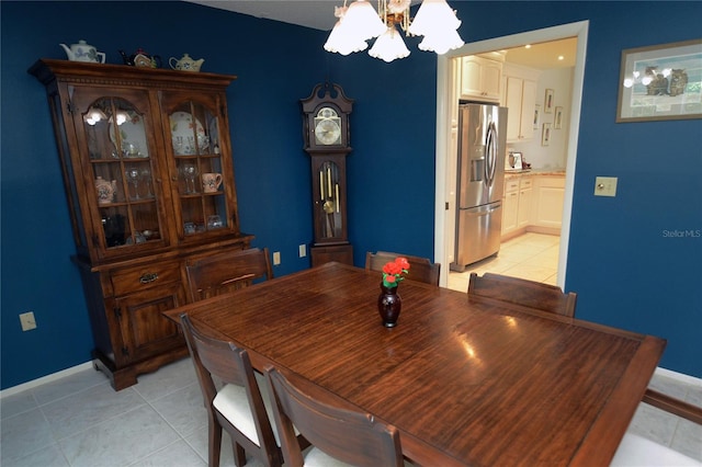 view of tiled dining room