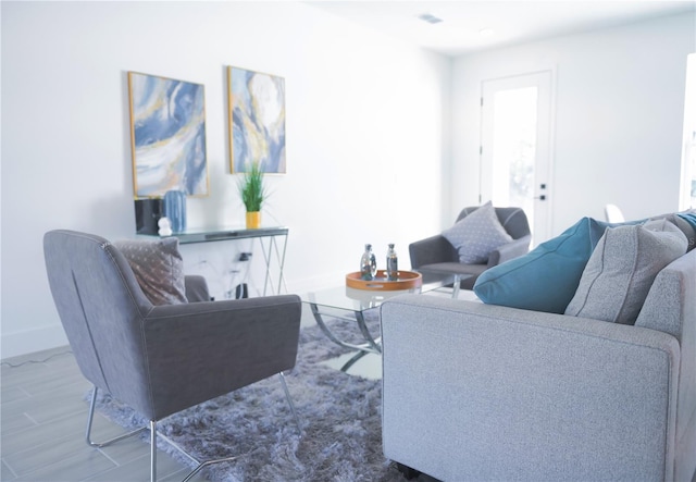 living room featuring hardwood / wood-style flooring