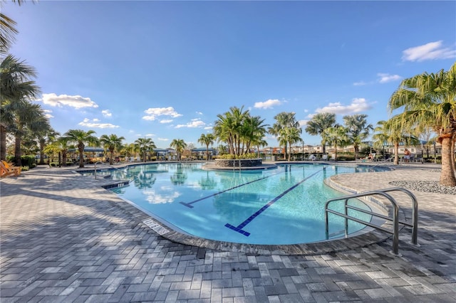 pool featuring a patio area