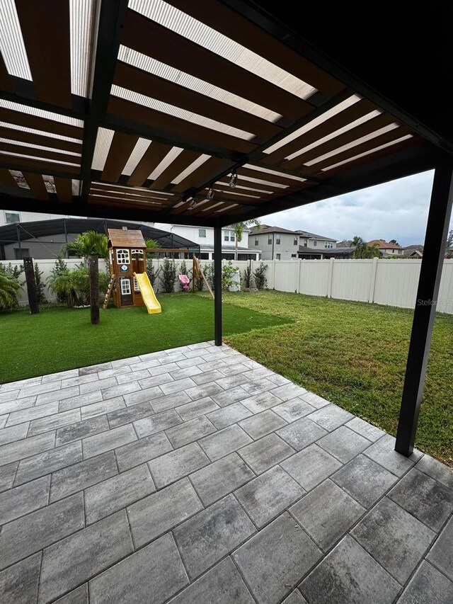 view of patio / terrace with a playground