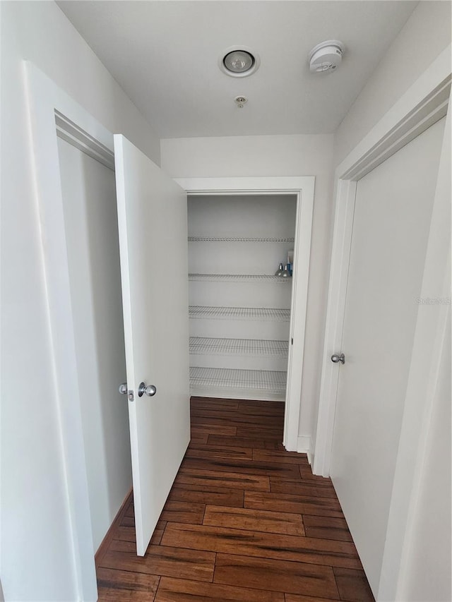 interior space featuring dark hardwood / wood-style floors