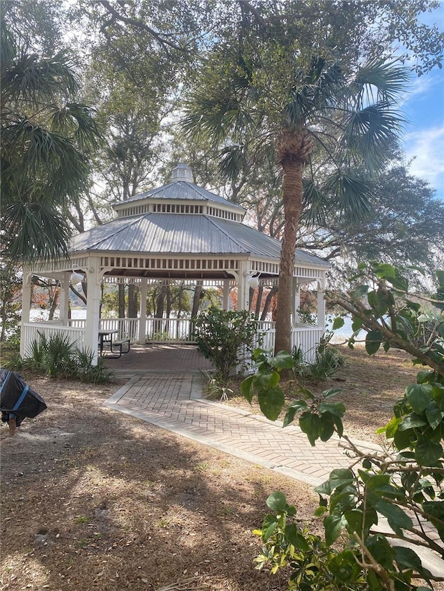 view of community featuring a gazebo