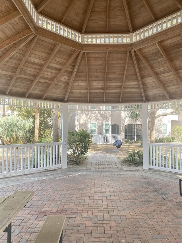 view of community with a gazebo