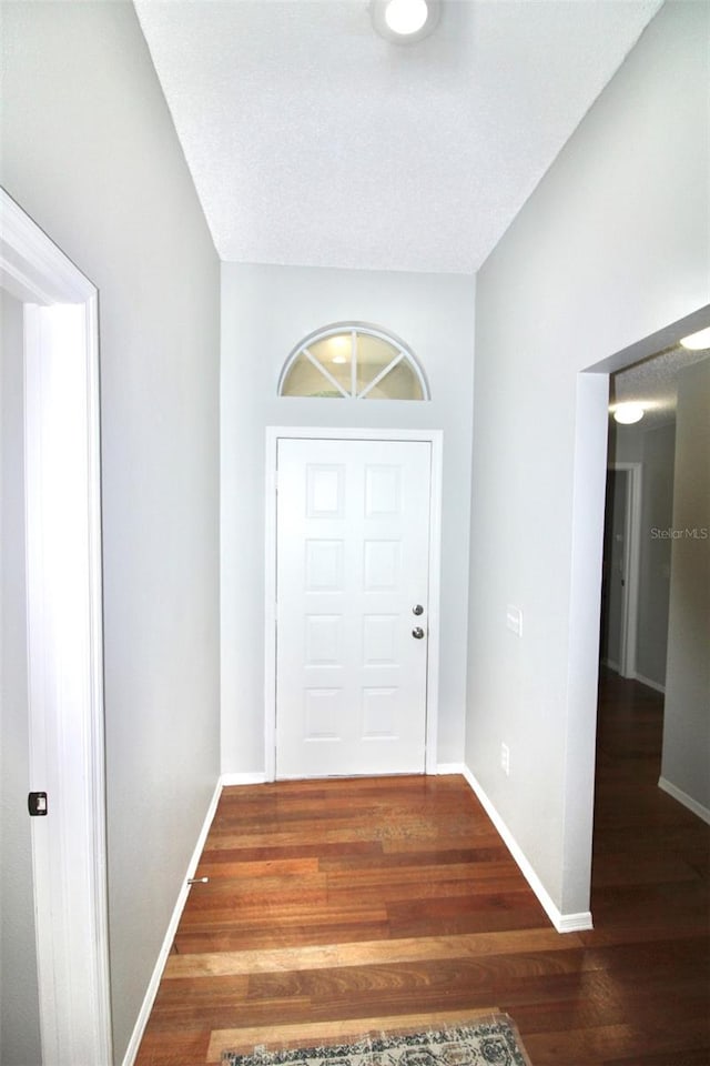 entryway with dark hardwood / wood-style floors