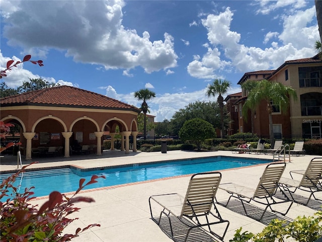 view of pool with a patio