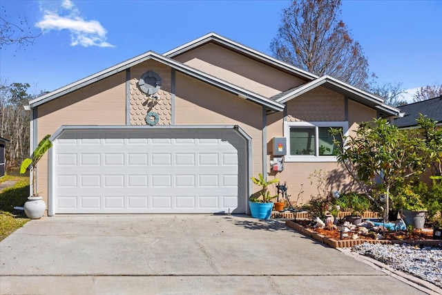 ranch-style home with a garage