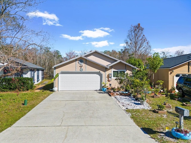 ranch-style home with a garage