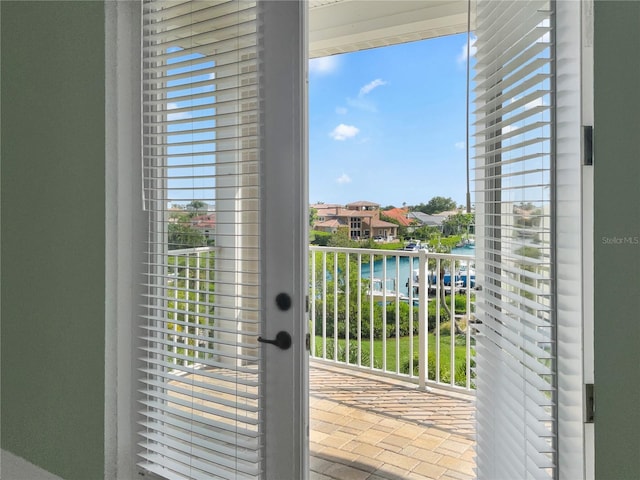 doorway with a water view