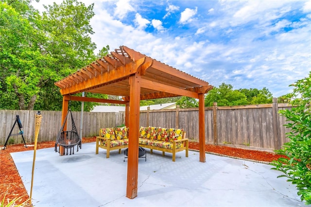 view of patio with a pergola