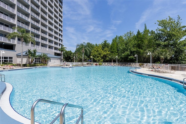 view of pool featuring a patio area