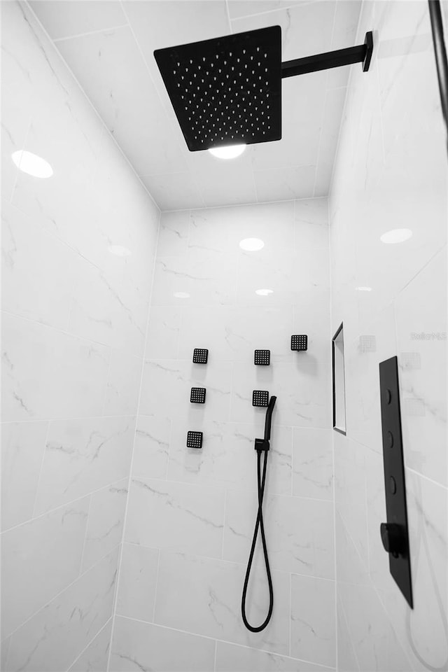 room details featuring tiled shower