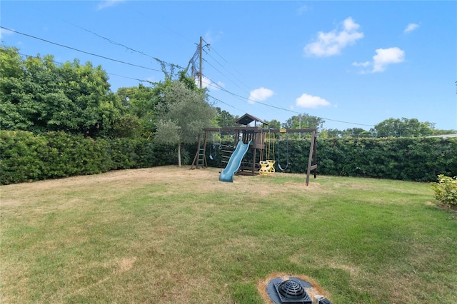 view of yard featuring a playground