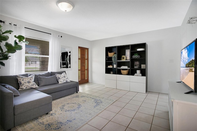 view of tiled living room