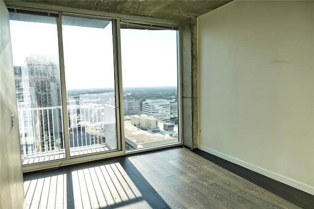 interior space featuring dark wood-type flooring