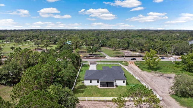 bird's eye view with a rural view