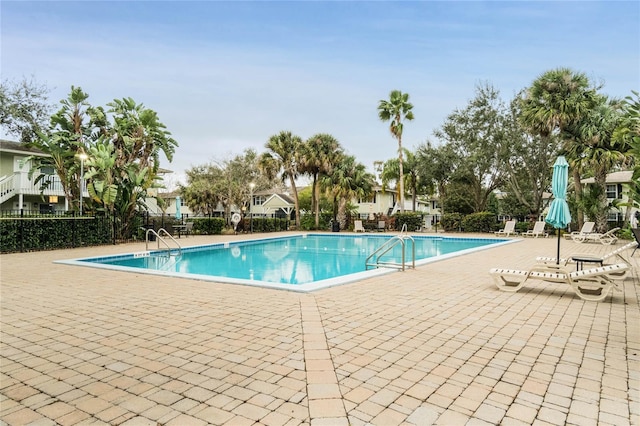 view of pool with a patio area