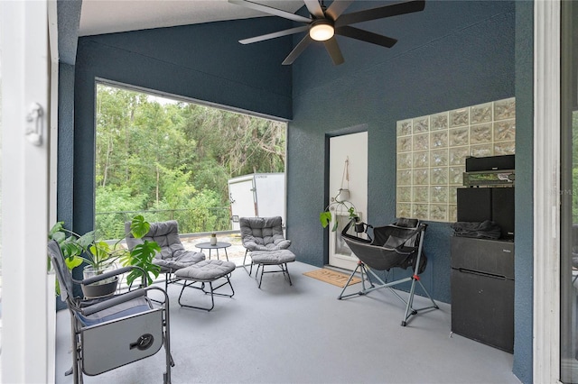 view of patio / terrace with ceiling fan