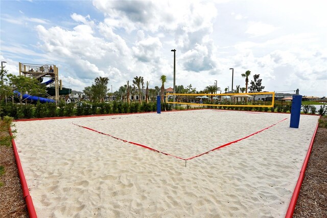 view of home's community with volleyball court