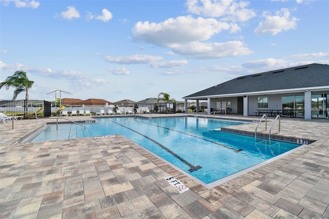 view of pool with a patio area