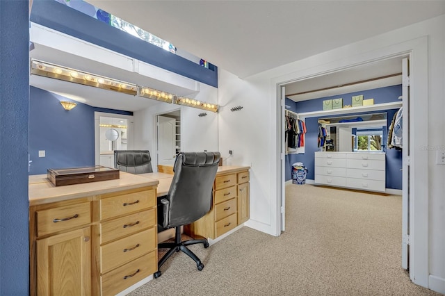 view of carpeted home office