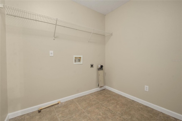 laundry area with washer hookup and electric dryer hookup